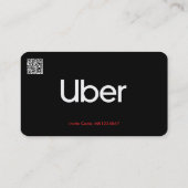 Personal Ride Sharing Uber Driver (nieuw Uber Logo Visitekaartje (Achterkant)