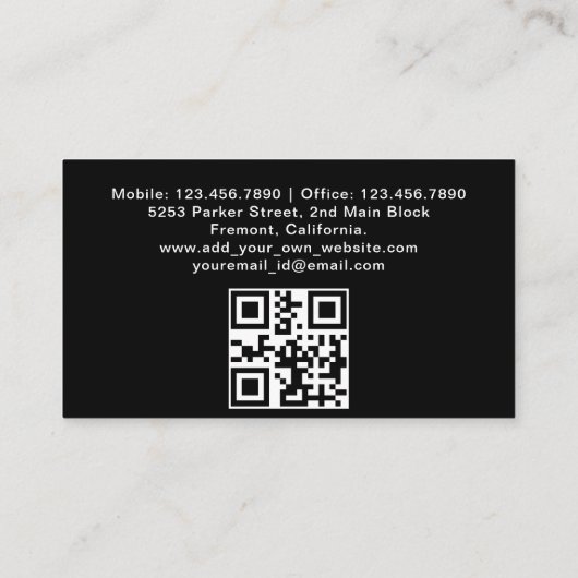 Personal Ride Sharing Uber Driver QR-code Visitekaartje (Achterkant)