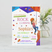 Personal Rock Climbing Birthday Party Invitation Kaart (Staand voorkant)