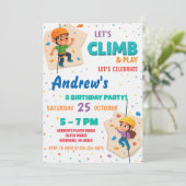 Personal Rock Climbing Birthday Party Invitation Kaart (Staand voorkant)