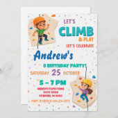 Personal Rock Climbing Birthday Party Invitation Kaart (Voorkant / Achterkant)
