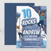 Personal Rock Climbing Birthday Party Invitation Kaart (Voorkant / Achterkant)