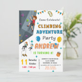 Personal Rock Climbing Birthday Party Invitation Kaart (Staand voorkant)