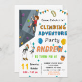 Personal Rock Climbing Birthday Party Invitation Kaart (Voorkant / Achterkant)