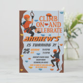 Personal Rock Climbing Birthday Party Invitation Kaart (Staand voorkant)
