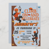 Personal Rock Climbing Birthday Party Invitation Kaart (Voorkant / Achterkant)