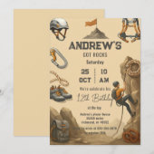 Personal Rock Climbing Birthday Party Kaart (Voorkant / Achterkant)