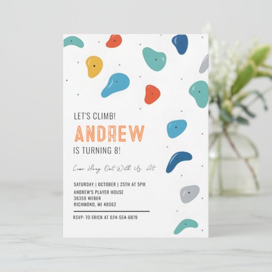 Personal Rock Climbing Verjaardagsfeestje Kaart (Staand voorkant)