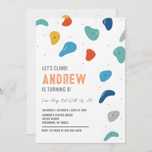 Personal Rock Climbing Verjaardagsfeestje Kaart (Voorkant / Achterkant)
