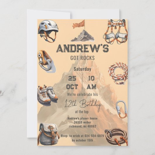 Personal Rock Climbing Verjaardagsfeestje Kaart (Voorkant)