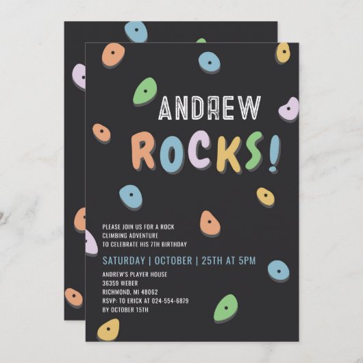 Personal Rock Climbing Verjaardagsfeestje Kaart (Voorkant / Achterkant)
