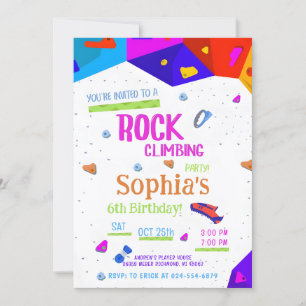 Personal Rock Climbing Verjaardagsfeestuitnodiging Kaart