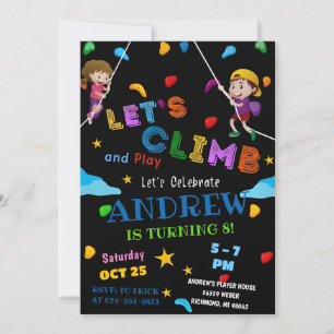 Personal Rock Climbing Verjaardagsfeestuitnodiging Kaart