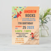 Personal Rock Climbing Verjaardagsfeestuitnodiging Kaart (Staand voorkant)