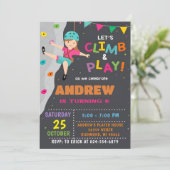Personal Rock Climbing Verjaardagsfeestuitnodiging Kaart (Staand voorkant)