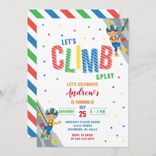 Personal Rock Climbing Verjaardagsfeestuitnodiging Kaart (Voorkant / Achterkant)
