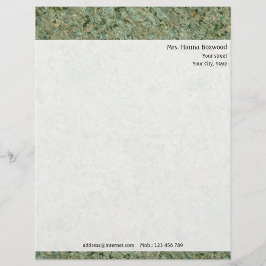 Personal Rock Texture met Return Address Briefhoofd Ontwerp (Voorkant)