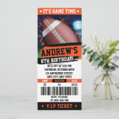 Personal Rugby Ticket verjaardagsfeestje Kinder Kaart (Staand voorkant)