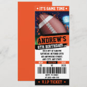 Personal Rugby Ticket verjaardagsfeestje Kinder Kaart (Voorkant / Achterkant)