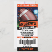 Personal Rugby Ticket verjaardagsfeestje Kinder Kaart (Voorkant)