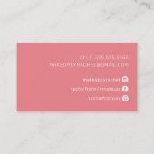 PERSONAL script naam modern chic koraal roze Visitekaartje (Achterkant)