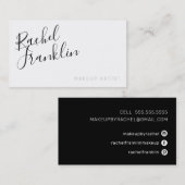 PERSONAL script naam modern chic plain zwart wit Visitekaartje (Voorkant / Achterkant)