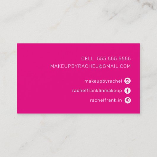 PERSONAL script naam modern chique hollywood roze Visitekaartje (Achterkant)