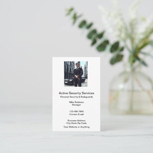 Personal Security Bodyguard Service Visitekaartje (Staand voorkant)