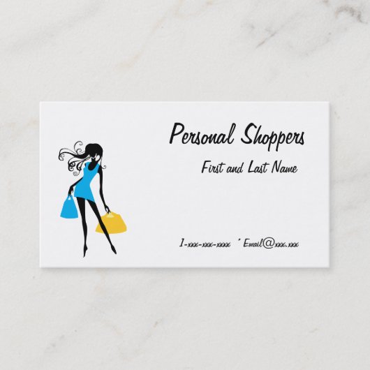 Personal Shopper Blue en Yellow Bags Visitekaartje (Voorkant)
