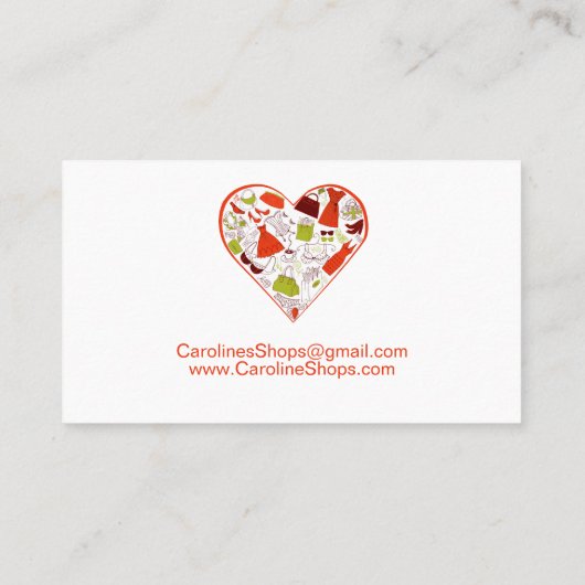 Personal Shopper Clothes Mode Stylist Visitekaartje (Achterkant)