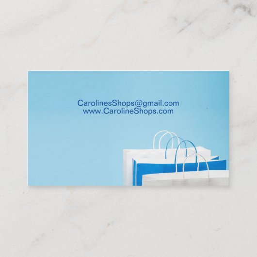 Personal Shopper Concierge Visitekaartje (Achterkant)