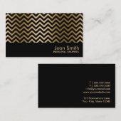 Personal Shopper Gold Chevron Stripes Visitekaartje (Voorkant / Achterkant)