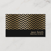 Personal Shopper Gold Chevron Stripes Visitekaartje (Voorkant)