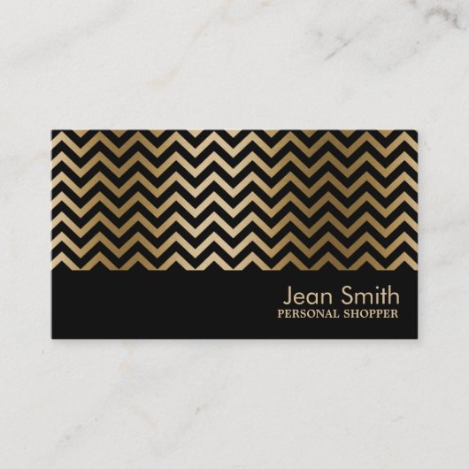 Personal Shopper Gold Chevron Stripes Visitekaartje (Voorkant)