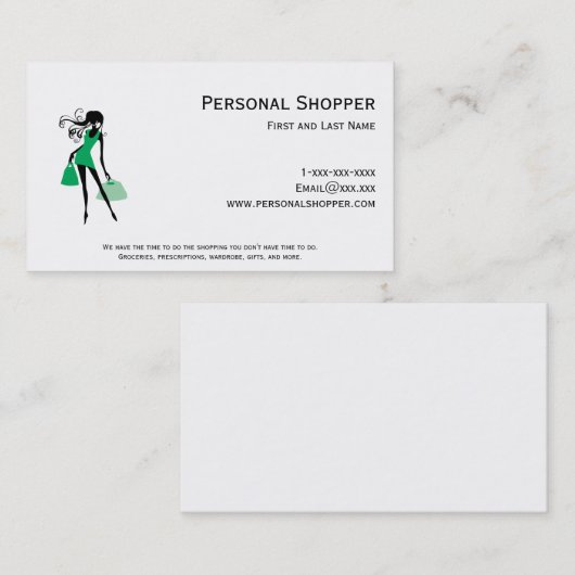 Personal Shopper Green Visitekaartje (Voorkant / Achterkant)