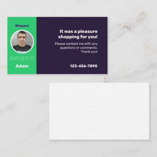 Personal Shopper Visitekaartje (Voorkant / Achterkant)