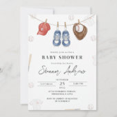 Personal Simple Baseball Baby Shower Kaart (Voorkant)