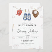 Personal Simple Baseball Baby Shower Kaart (Voorkant / Achterkant)