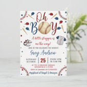 Personal Simple baseball Sports Baby Shower Kaart (Staand voorkant)