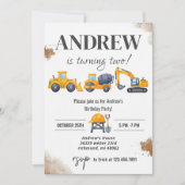 Personal Simple Modern Construction Birthday Kaart (Voorkant)