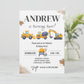 Personal Simple Modern Construction Birthday Kaart (Staand voorkant)