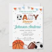 Personal Simple Sports All-Star Baby shower Wit Kaart (Voorkant)
