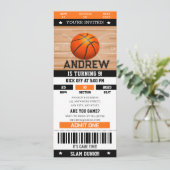 Personal Slam Dunk Birthday Bash Sports Ticket Kaart (Staand voorkant)