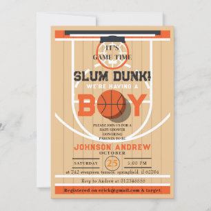 Personal Slumdunk Basketbal Baby shower Kaart
