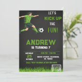 Personal Soccer Birthday Invitation Kaart (Staand voorkant)