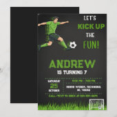 Personal Soccer Birthday Invitation Kaart (Voorkant / Achterkant)