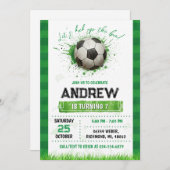 Personal Soccer Birthday Invitation Kaart (Voorkant / Achterkant)