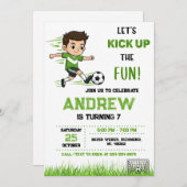 Personal Soccer Birthday Invitation Kaart (Voorkant / Achterkant)