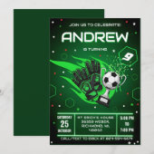 Personal Soccer Birthday Invitation Kaart (Voorkant / Achterkant)
