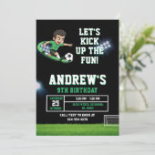 Personal Soccer Birthday Invitation Template Kaart (Staand voorkant)
